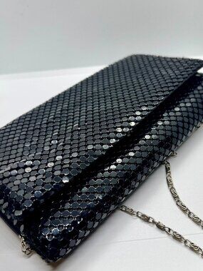Black sequin clutch handbag crossbody.